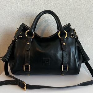 DOONEY & BOURKE Black Florentine Tassel Satchel Medium Sorrento Zip Tote Bag